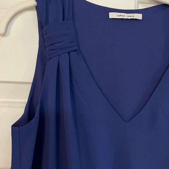 Naked Zebra Blue Tank Tie Waist Mini Dress - Picture 3 of 11